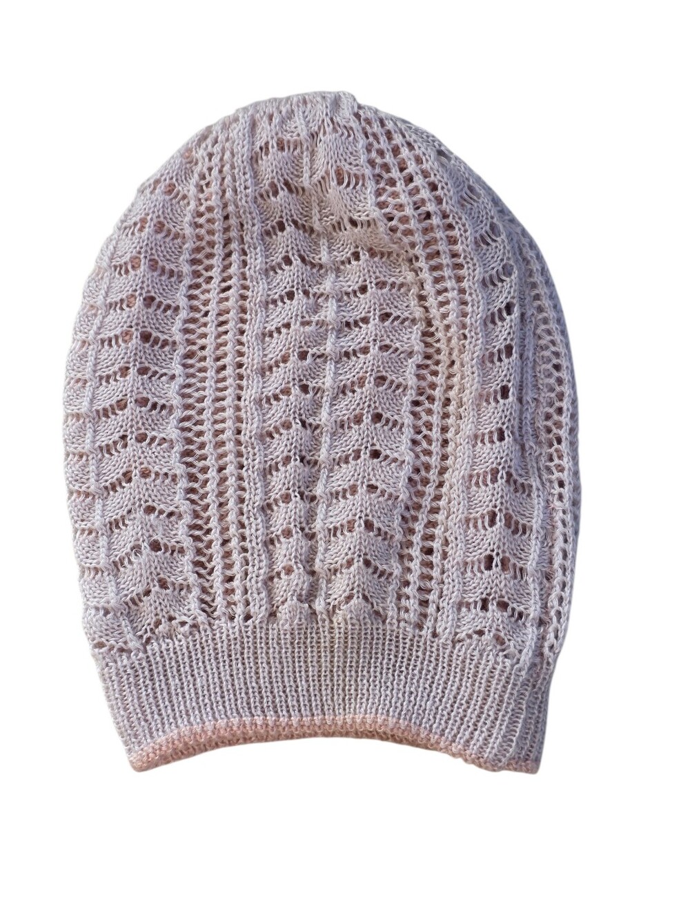 Reversible Bohemian Crochet Festival Beanie Two Tones Of Pink EUC OS